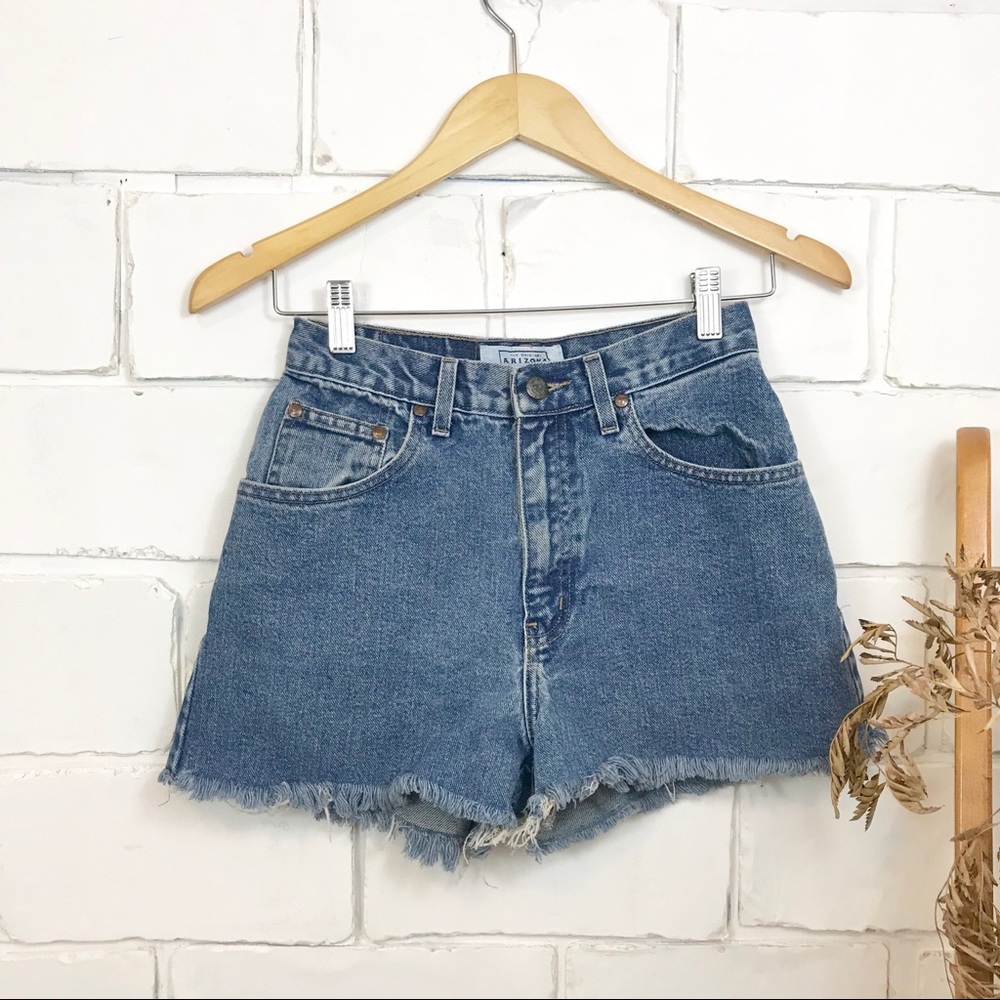 Vintage High Waist distressed denim shorts